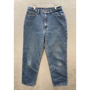 Vintage LL Bean Jeans Womens 14 M-T Blue Double L Relaxed Fit Flannel Lined Y2K